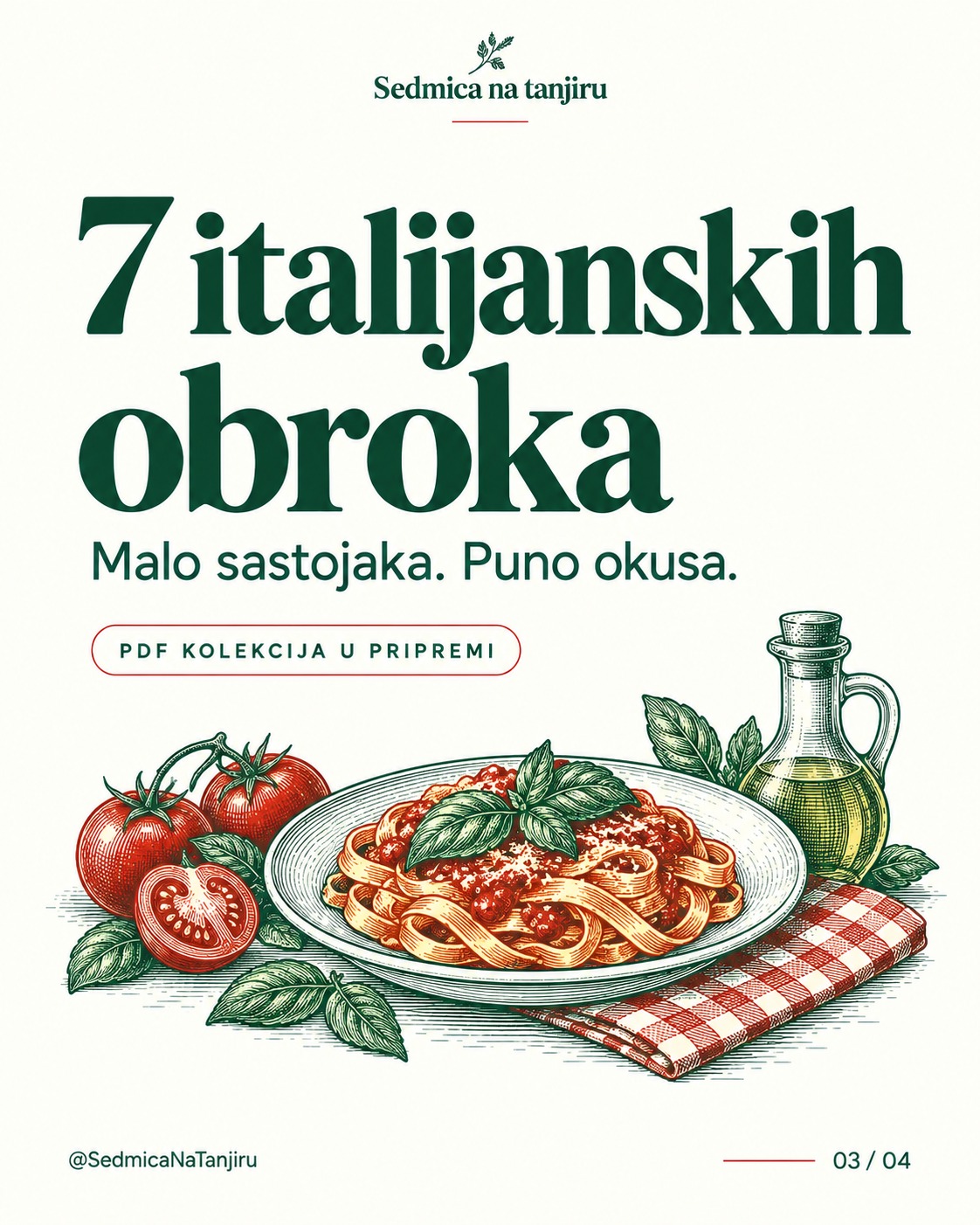 Najava kolekcije 7 italijanskih obroka